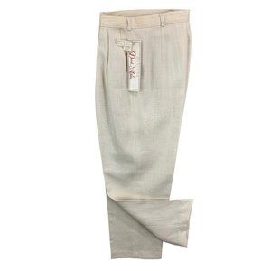 Size 10 Designs by Derek Martin Linen Blend Lined Dress Pants Cream Y2K Women's